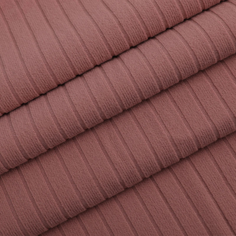 Tricot côtelé rayé en élasthanne 100D/96F + 40D