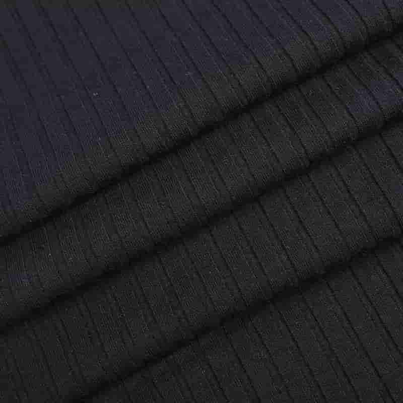 Tencel Lenzing des années 40 + tricot côtelé en élasthanne rayé 30D entièrement plaqué